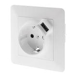 Prise Schuko Asfora + USB - Zenitech