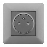 Prise Artezo affleurante 2P+T - titanium - Zenitech