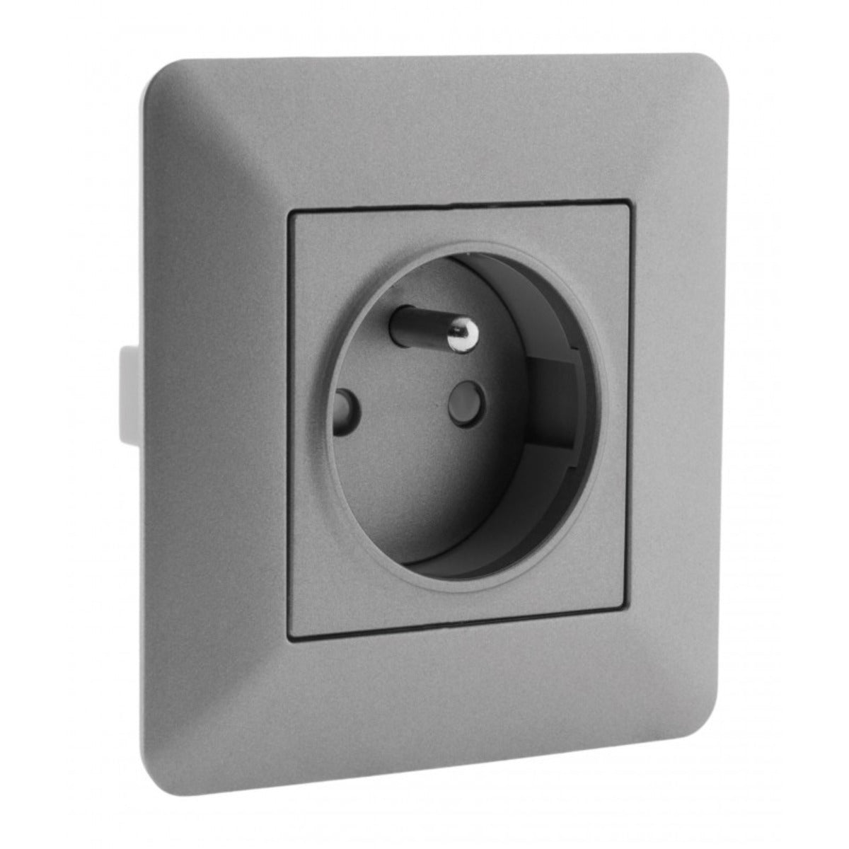 Prise Artezo affleurante 2P+T - titanium - Zenitech