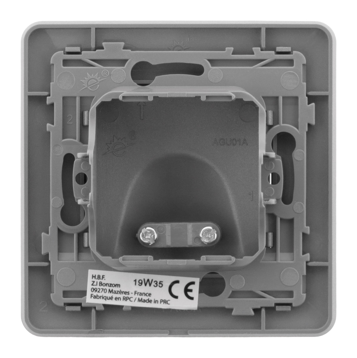 Plaque sortie de câble 16A titanium - Artezo - Zenitech