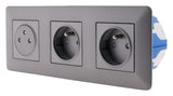 Triple prise affleurante Artezo 2P+T + boîte - Zenitech