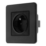 Prise 2P+T 16A simple complet - métal Noir brossé - Kouro - Zenitech