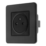 Prise 2P+T 16A simple complet - métal Noir brossé - Kouro - Zenitech
