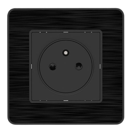 Prise 16A 2P+T Easy Eject en métal noir brossé - Kouro - Zenitech