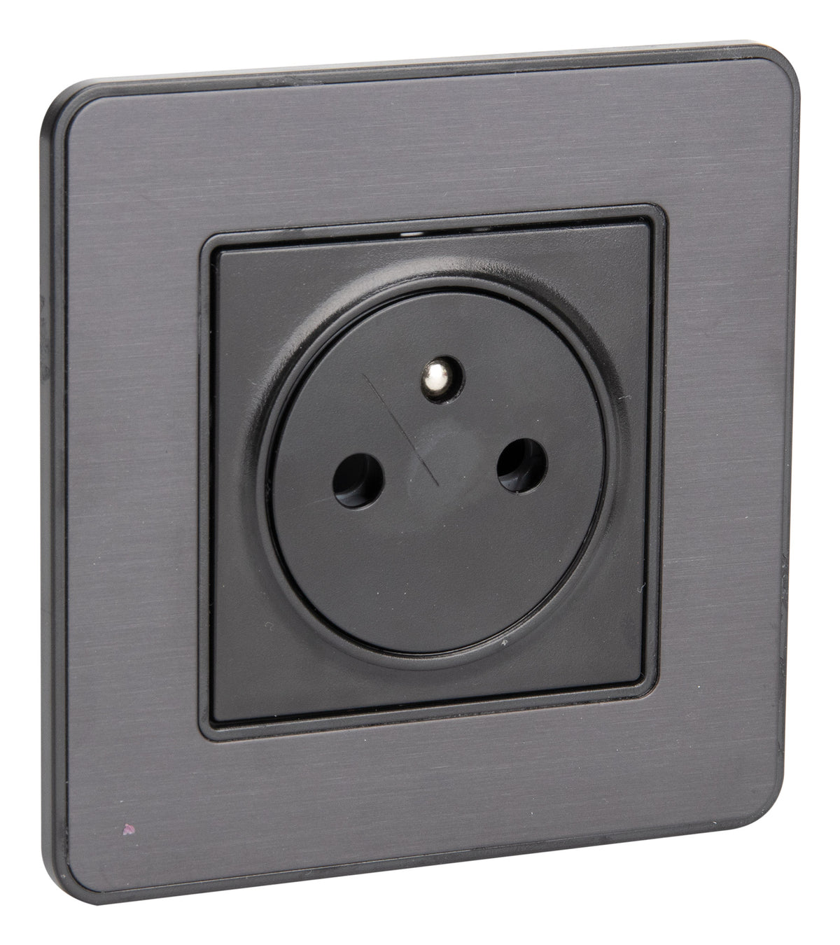 Prise 16A 2P+T Easy Eject en métal noir brossé - Kouro - Zenitech