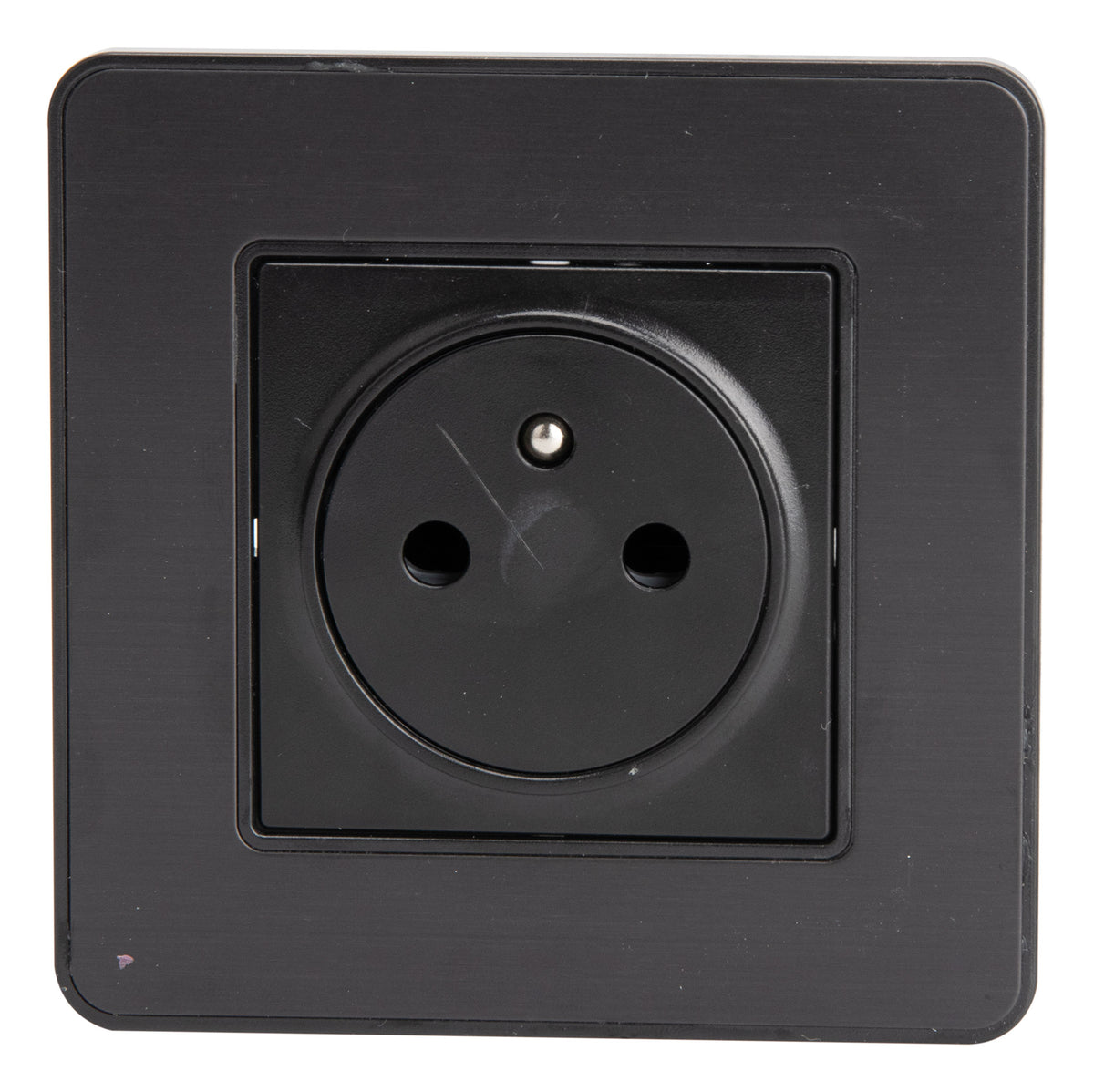 Prise 16A 2P+T Easy Eject en métal noir brossé - Kouro - Zenitech
