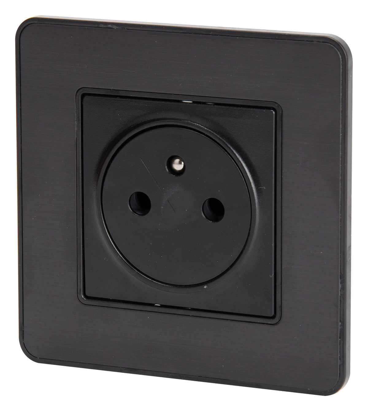 Prise 16A 2P+T Easy Eject en métal noir brossé - Kouro - Zenitech