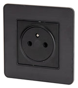 Prise 16A 2P+T Easy Eject en métal noir brossé - Kouro - Zenitech