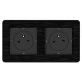 Prise 16A 2P+T Easy Eject en métal noir brossé - Kouro - Zenitech