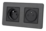 Prise 16A 2P+T Easy Eject en métal noir brossé - Kouro - Zenitech