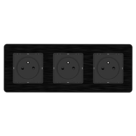 Prise 16A 2P+T Easy Eject en métal noir brossé - Kouro - Zenitech