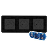 Prise 16A 2P+T Easy Eject en métal noir brossé - Kouro - Zenitech