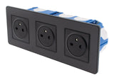 Prise 16A 2P+T Easy Eject en métal noir brossé - Kouro - Zenitech