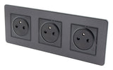 Prise 16A 2P+T Easy Eject en métal noir brossé - Kouro - Zenitech