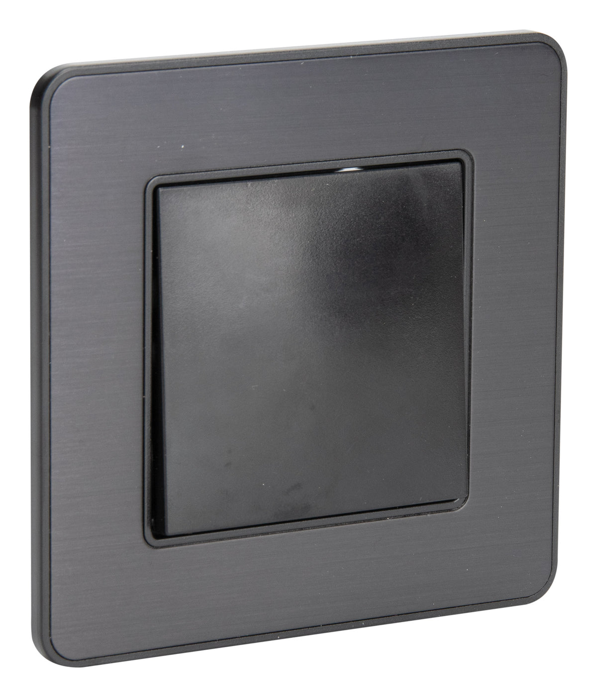 Interrupteur complet va et vient simple 10A - métal Noir brossé - Kouro - Zenitech