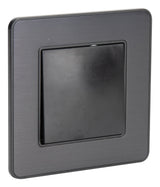 Interrupteur complet va et vient simple 10A - métal Noir brossé - Kouro - Zenitech