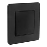 Interrupteur complet va et vient simple 10A - métal Noir brossé - Kouro - Zenitech