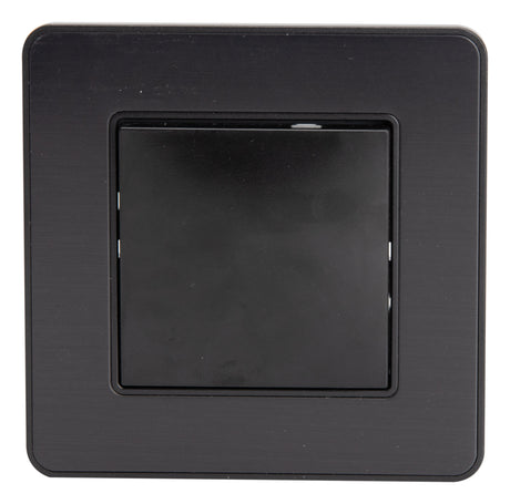 Interrupteur complet va et vient simple 10A - métal Noir brossé - Kouro - Zenitech