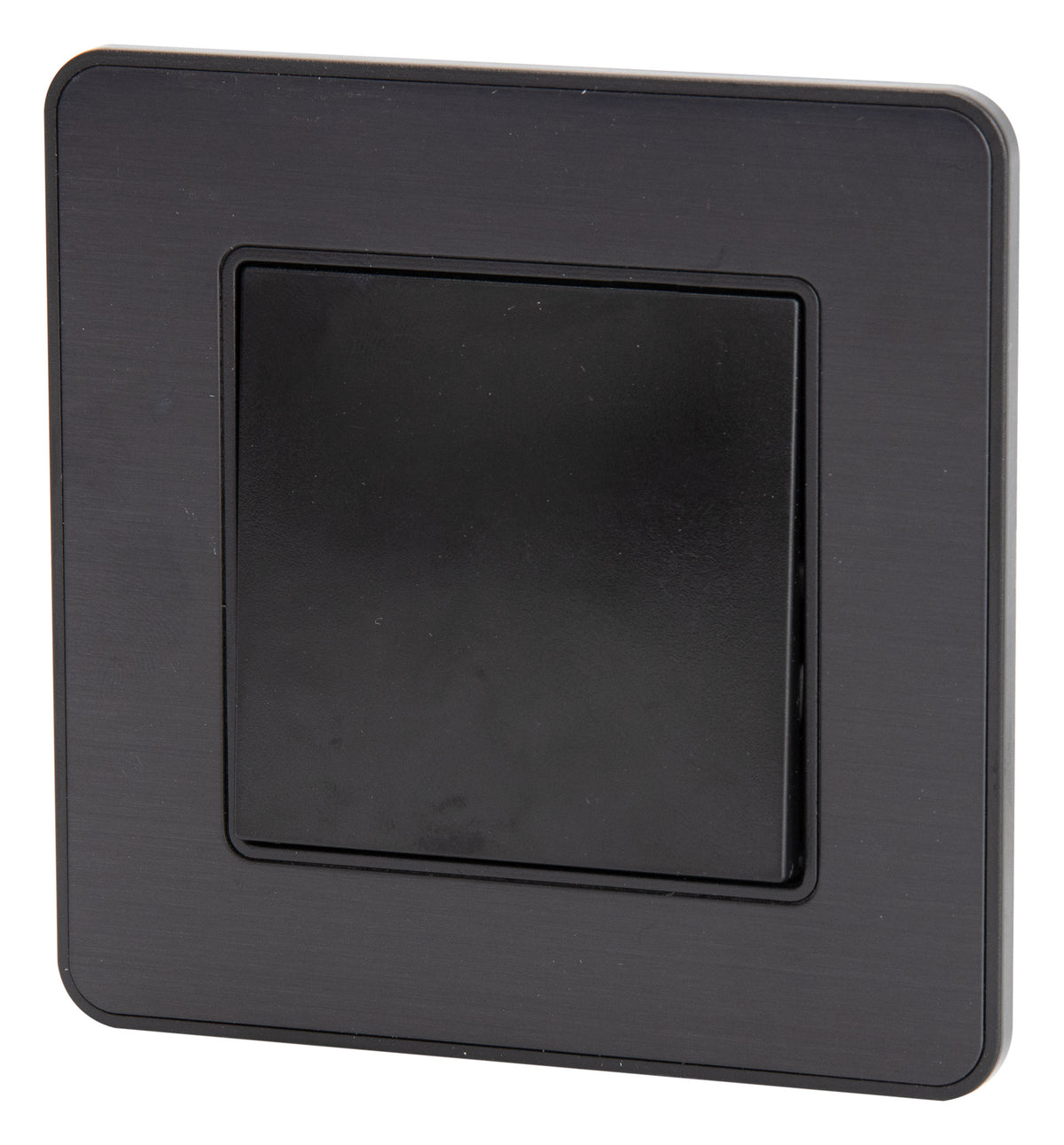 Interrupteur complet va et vient simple 10A - métal Noir brossé - Kouro - Zenitech