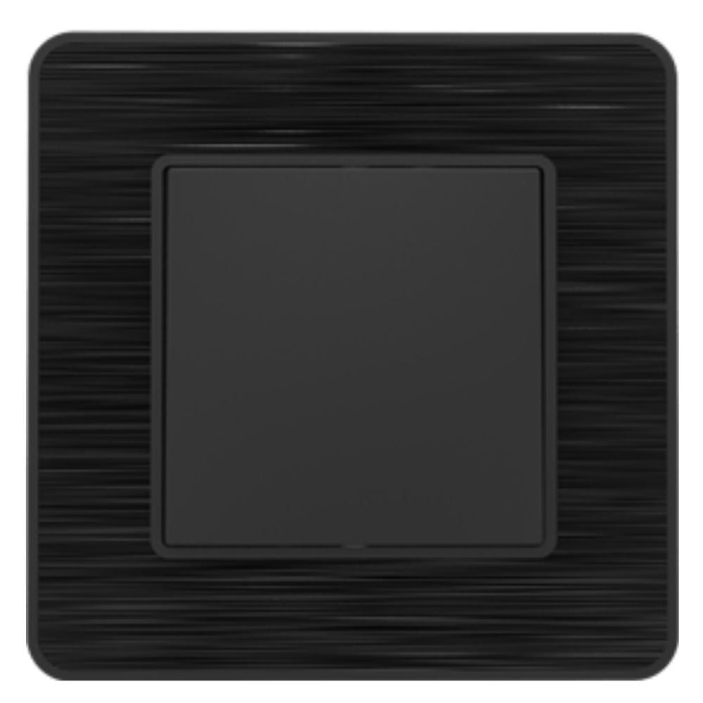 Bouton poussoir complet 10A - métal Noir brossé - Kouro - Zenitech