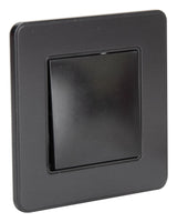 Bouton poussoir complet 10A - métal Noir brossé - Kouro - Zenitech