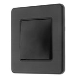 Bouton poussoir complet 10A - métal Noir brossé - Kouro - Zenitech