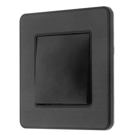 Bouton poussoir complet 10A - métal Noir brossé - Kouro - Zenitech