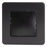 Bouton poussoir complet 10A - métal Noir brossé - Kouro - Zenitech