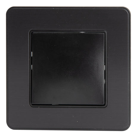 Bouton poussoir complet 10A - métal Noir brossé - Kouro - Zenitech