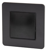 Bouton poussoir complet 10A - métal Noir brossé - Kouro - Zenitech