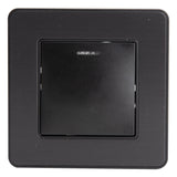 Interrupteur simple complet va et vient à voyant 10A - métal Noir brossé - Kouro - Zenitech