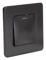 Bouton poussoir voyant en métal Noir brossé - Kouro - Zenitech