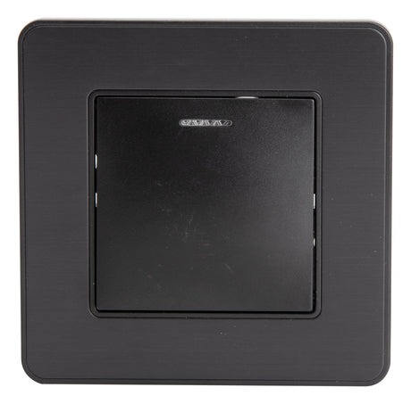 Bouton poussoir voyant en métal Noir brossé - Kouro - Zenitech