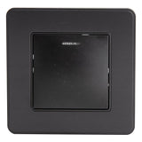 Bouton poussoir voyant en métal Noir brossé - Kouro - Zenitech