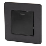 Bouton poussoir voyant en métal Noir brossé - Kouro - Zenitech
