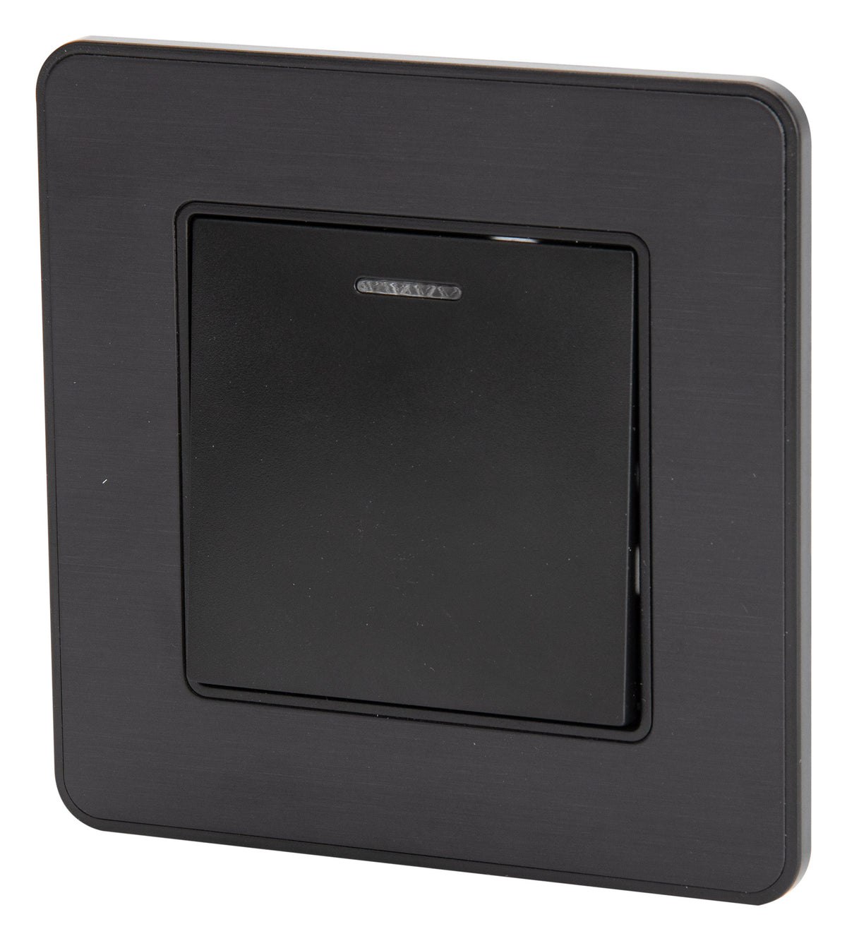 Bouton poussoir voyant en métal Noir brossé - Kouro - Zenitech