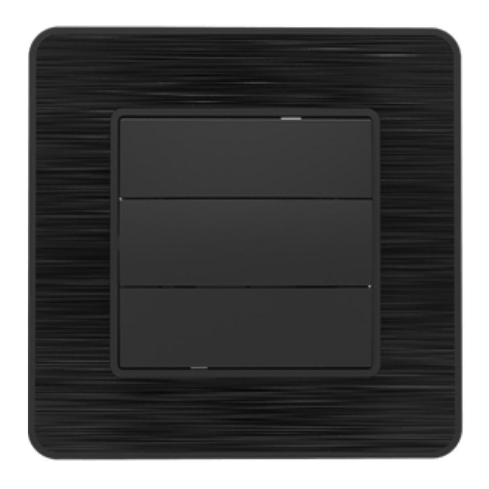Interrupteur simple commande volets roulants 10A - métal Noir brossé - Kouro - Zenitech