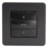 Interrupteur simple commande volets roulants 10A - métal Noir brossé - Kouro - Zenitech