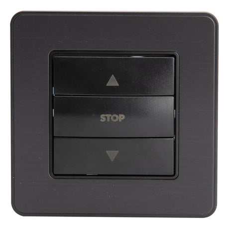 Interrupteur simple commande volets roulants 10A - métal Noir brossé - Kouro - Zenitech