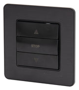 Interrupteur simple commande volets roulants 10A - métal Noir brossé - Kouro - Zenitech