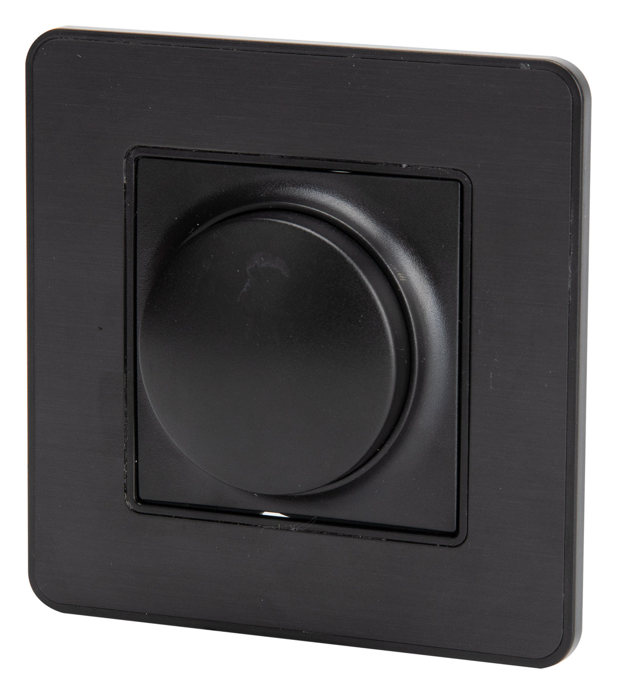 Variateur rotatif complet compatible LED 16A - métal Noir brossé - Kouro - Zenitech
