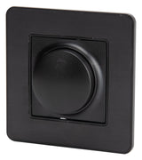 Variateur rotatif complet compatible LED 16A - métal Noir brossé - Kouro - Zenitech
