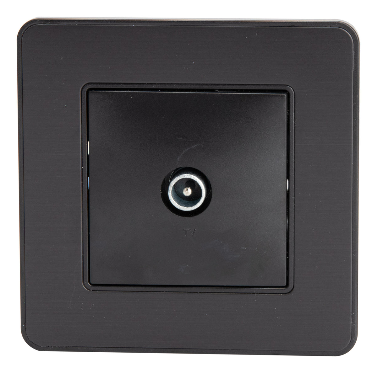 Prise TV complète - Ø9,52mm - métal Noir brossé - Kouro - Zenitech