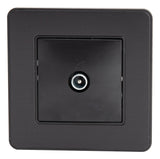 Prise TV complète - Ø9,52mm - métal Noir brossé - Kouro - Zenitech