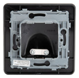 Plaque sortie de Câble 16A complète - métal Noir brossé - Kouro - Zenitech