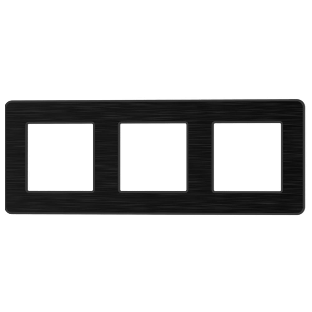 Plaque de finition triple - métal Noir - Kouro - Zenitech