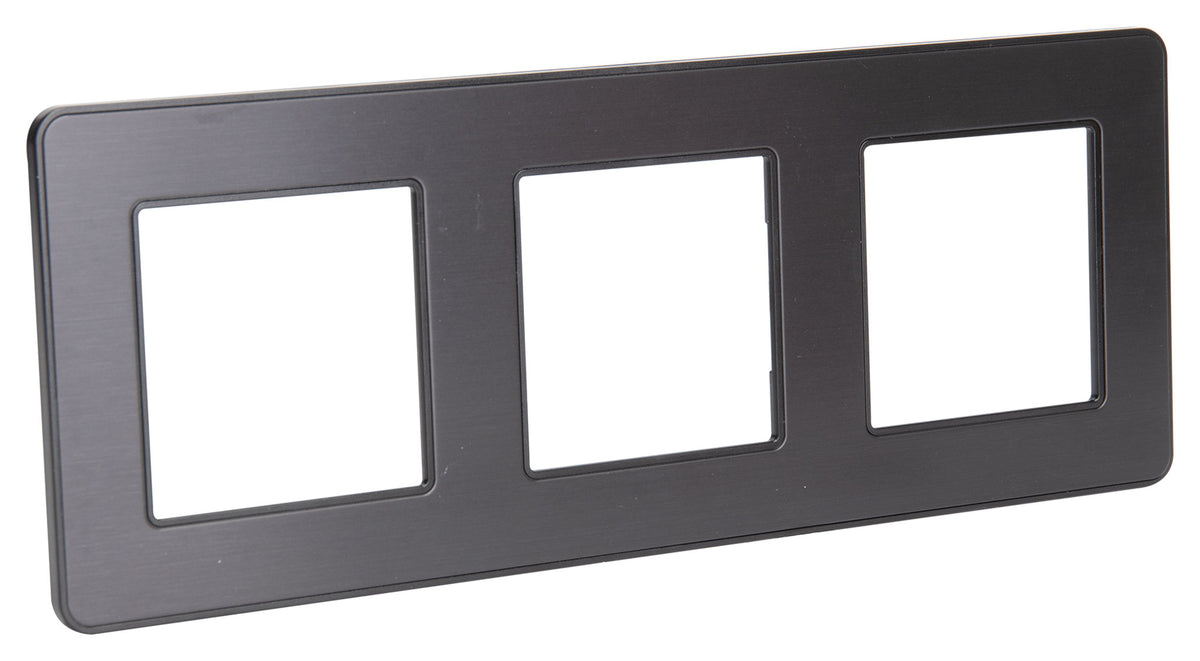 Plaque de finition triple - métal Noir - Kouro - Zenitech