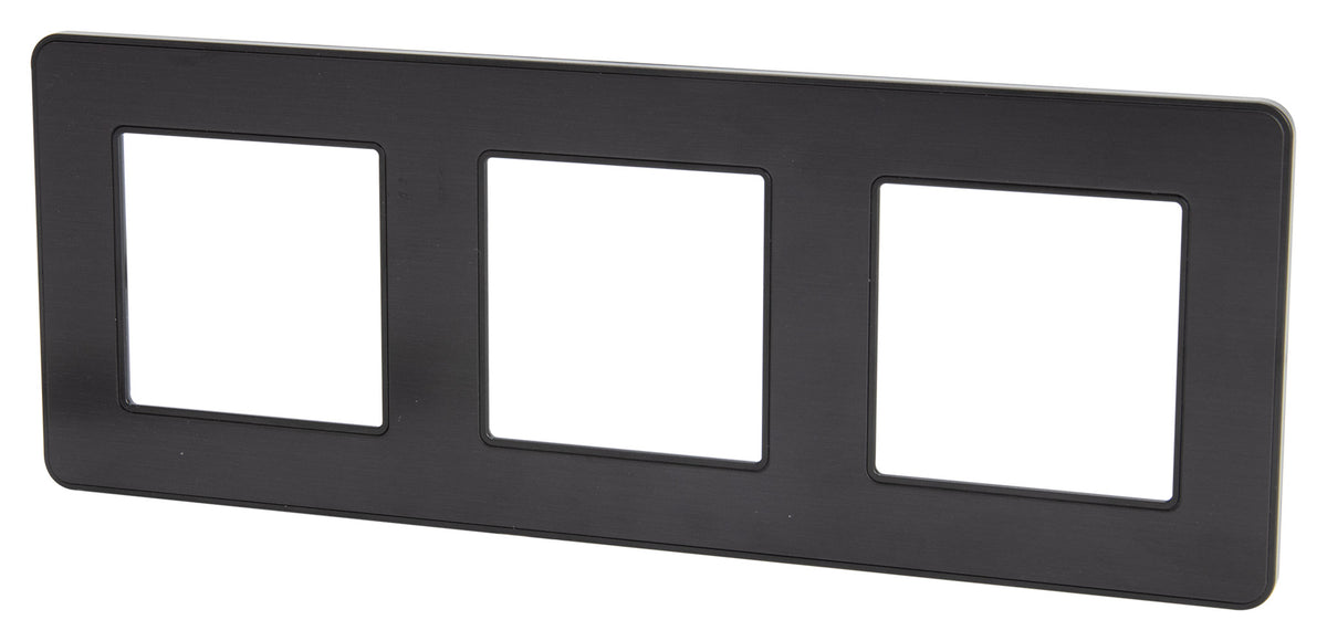 Plaque de finition triple - métal Noir - Kouro - Zenitech
