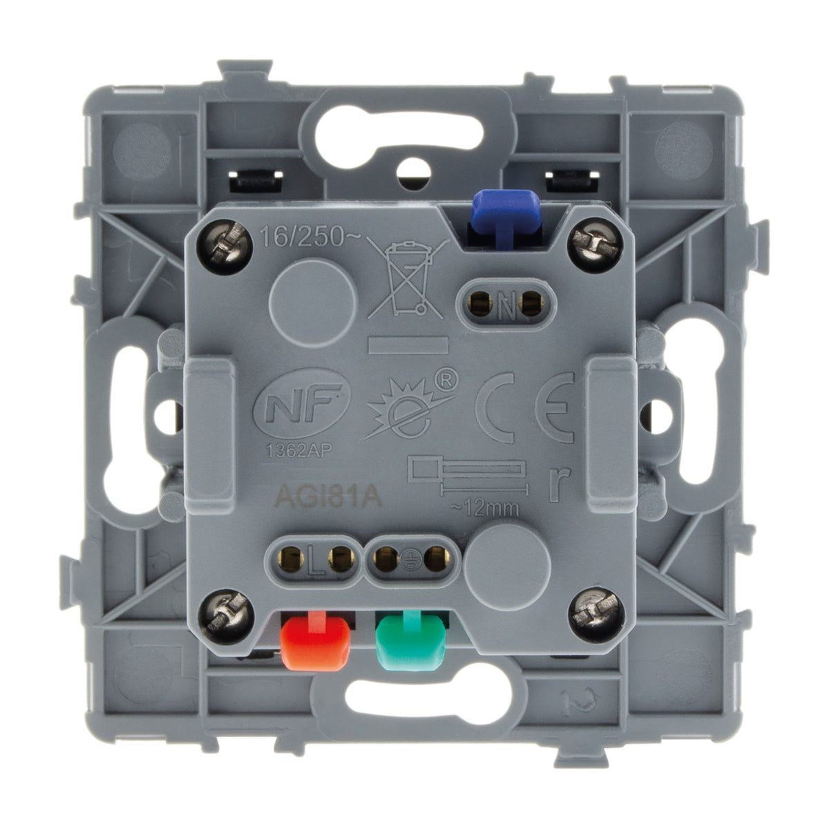 Prise simple 2P+T 16A - à composer - métal noir brossé - Kouro - Zenitech