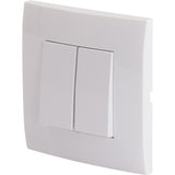 Va et vient double encastré + plaque de finition Kalya - Blanc - Zenitech